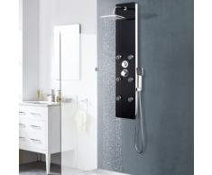 vidaXL Duschpaneel Glas 25×44,6×130 cm Schwarz