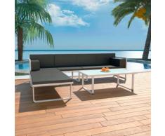 vidaXL 4-tlg. Garten-Lounge-Set mit Auflagen Aluminium Schwarz
