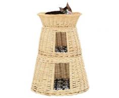 vidaXL 3-tlg. Katzenkorb-Set mit Kissen 47 x 34 x 60 cm Natur Weide