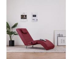 vidaXL Massage Chaiselongue mit Kissen Weinrot Kunstleder