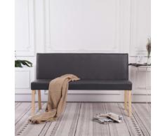 vidaXL Sitzbank 139,5 cm Grau Kunstleder