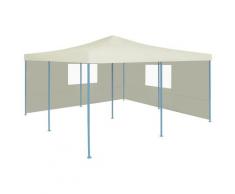 vidaXL Faltpavillon mit 2 Seitenwänden 5x5 m Creme