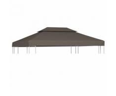 vidaXL Dachplane für Pavillon mit Kaminabzug 310 g/m² 4×3 m Taupe