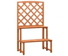 vidaXL Blumentreppe mit Rankgitter Orange 70x42x120cm Massivholz Tanne