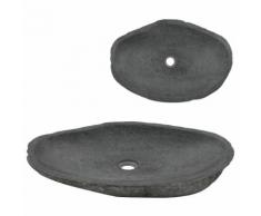 vidaXL Waschbecken Flussstein Oval 60-70 cm
