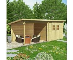 vidaXL Blockhaus Gartenschuppen Massivholz 28 mm 6,3 x 3 m