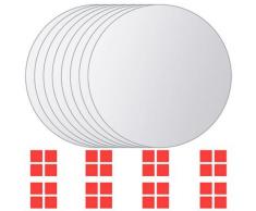 vidaXL 8-tlg. Spiegelfliesen-Set Rund Glas