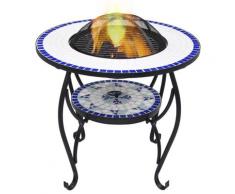 vidaXL Feuerschale Mosaik Blau und Weiß 68 cm Keramik