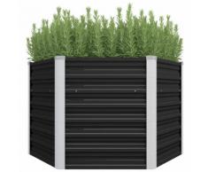 vidaXL Garten-Hochbeet Anthrazit 129 x 129 x 77 cm Verzinkter Stahl