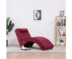 vidaXL Massage Chaiselongue mit Kissen Weinrot Kunstleder