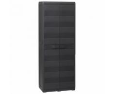 vidaXL Gartenschrank mit 3 Regalen Schwarz