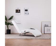 vidaXL Massage Chaiselongue mit Kissen Weiß Kunstleder