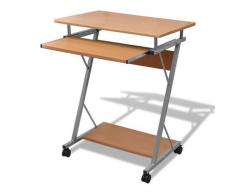 vidaXL Computertisch Computerwagen PC Tisch Bürotisch Laptop auf Rollen braun