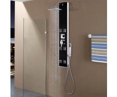 vidaXL Duschpaneel Glas 18×42,1×120 cm Schwarz