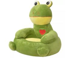 vidaXL Plüsch-Kindersessel Frosch Grün