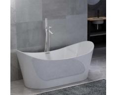vidaXL Freistehende Badewanne und Wasserhahn 204 L 110 cm Silbern