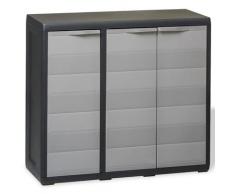 vidaXL Gartenschrank mit 2 Regalen Schwarz und Grau