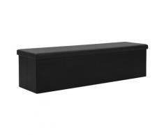 vidaXL Faltbare Sitzbank Kunstleder 150×38×38 cm Schwarz