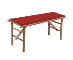 vidaXL Klappbare Gartenbank mit Auflage 118 cm Bambus