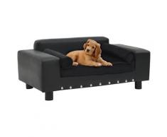 vidaXL Hundesofa Schwarz 81x43x31 cm Plüsch und Kunstleder