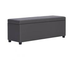vidaXL Bank mit Staufach 116 cm Grau Kunstleder