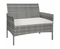 vidaXL Gartenbank 105 cm Poly Rattan Grau