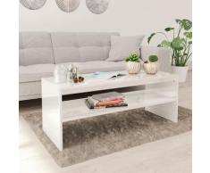 vidaXL Couchtisch Hochglanz-Weiß 100×40×40 cm Spanplatte