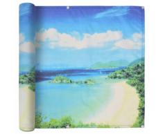 vidaXL Balkonsichtschutz Oxford-Gewebe 90×400 cm Seeblick Druck
