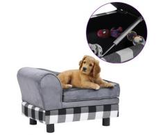 vidaXL Hundesofa Grau 57x34x36 cm Plüsch