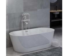 vidaXL Freistehende Badewanne und Wasserhahn 220 L 99,5 cm Silbern