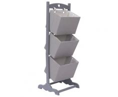vidaXL 3-stufiges Korbregal Dunkelgrau 35 x 35 x 102 cm Holz