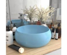 vidaXL Luxuriöses Waschbecken Rund Matt Hellblau 40x15 cm Keramik