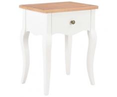 vidaXL Nachttisch Weiß und Braun 40 x 30 x 50 cm Kiefernholz Massiv