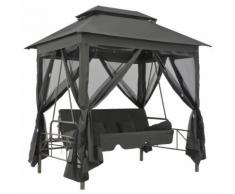 vidaXL Gartenschaukel mit Bettfunktion und Dach 220×160×240 cm Stahl