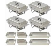 vidaXL Chafing Dish Set 4-tlg. Edelstahl