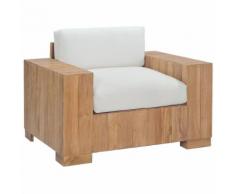vidaXL Sessel mit Kissen Teak Massivholz