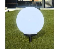 vidaXL Garten-Wegeleuchte Solar LED Kugel 1 Stk. 40 cm mit Erdspieß
