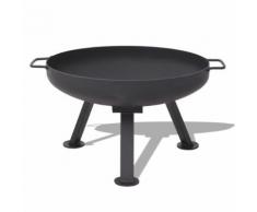 vidaXL Feuerschale rund Stahl 60 cm Schwarz