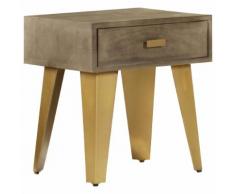 vidaXL Nachttisch 45 x 35 x 48 cm Massivholz Mango und Gusseisen
