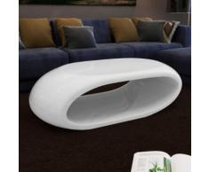 vidaXL Couchtisch Fiberglas Hochglanz Weiß