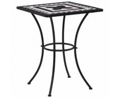 vidaXL Mosaik-Bistrotisch Schwarz und Weiß 60 cm Keramik