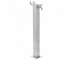vidaXL Garten-Wassersäule Edelstahl Quadratisch 95 cm