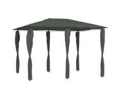 vidaXL Pavillon mit Pfostenabdeckungen 3x4x2,6 m Anthrazit 160 g/m²