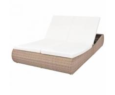 vidaXL Outdoor-Sonneninsel Poly Rattan Beige