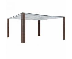 vidaXL Pavillon mit Dach Poly Rattan 400x400x200 cm Braun und Creme