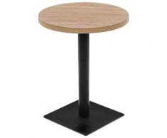 vidaXL Bistrotisch MDF und Stahl Rund 60 x 75 cm Eichenoptik