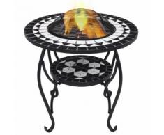 vidaXL Feuerschale Mosaik Schwarz und Weiß 68 cm Keramik