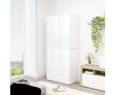 vidaXL Schuhschrank Hochglanz-Weiß 80×39×178 cm Spanplatte