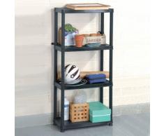 vidaXL Lagerregal 4-Tier Schwarz 61x30,5x130 cm Kunststoff