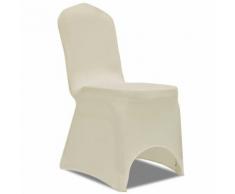 vidaXL 50 x Stuhlhusse Stretchhusse cremefarben